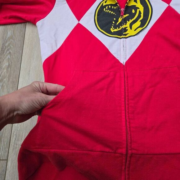 Mighty Morphin Power Rangers Red Ranger hoodie brand WeLoveFine zip up large - Picture 9 of 13